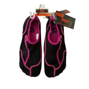 RBX Women’s BLACK PINK MESH RUBBER WATER SHOES Sz 9-10 QUICK DRY NO FADE NWT